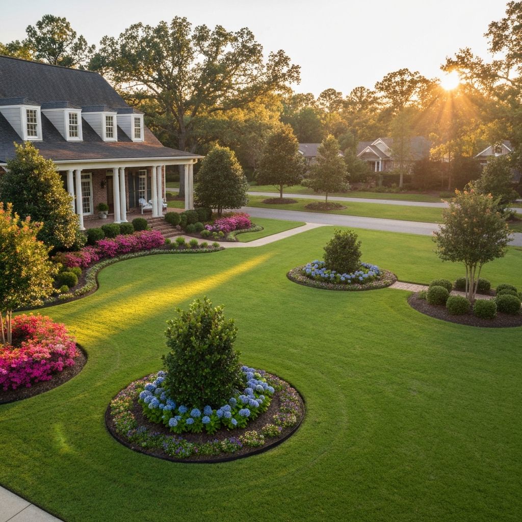 Beautiful landscaped yard in South Carolina